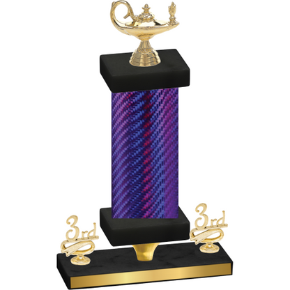 Premium Single Purple Carbon Fiber Third Place Academics Trophy