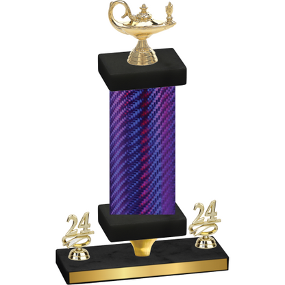 Premium Single Purple Carbon Fiber Year Academics Trophy