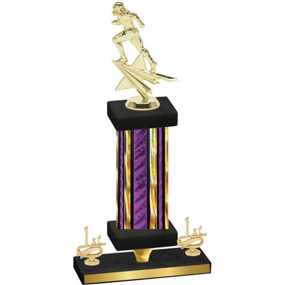 Premium Single Purple Glacier First Place Football Trophy