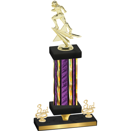 Premium Single Purple Glacier Third Place Football Trophy