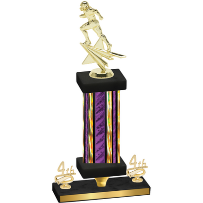 Premium Single Purple Glacier Fourth Place Football Trophy