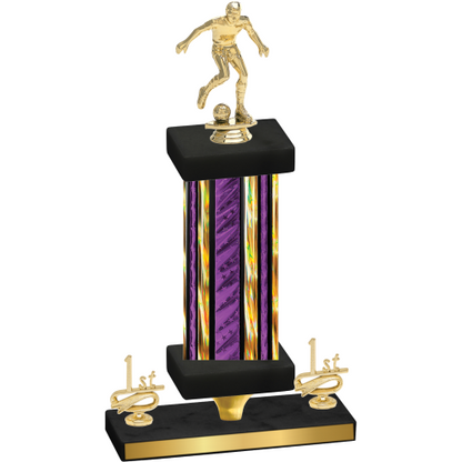 Premium Single Purple Glacier First Place Soccer Trophy