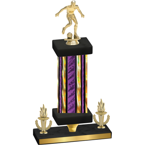 Premium Single Purple Glacier Victory Soccer Trophy