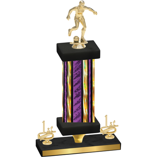 Premium Single Purple Glacier First Place Soccer Trophy