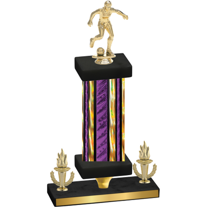 Premium Single Purple Glacier Victory Soccer Trophy