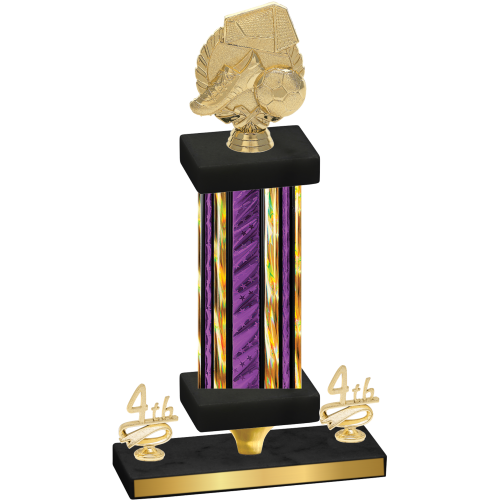 Premium Single Purple Glacier Fourth Place Soccer Trophy