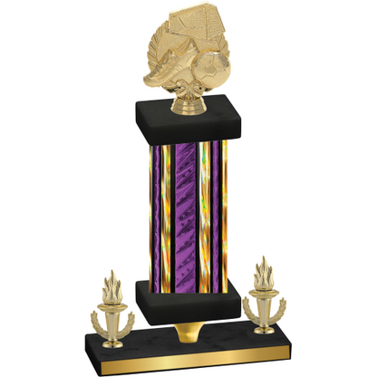 Premium Single Purple Glacier Victory Soccer Trophy