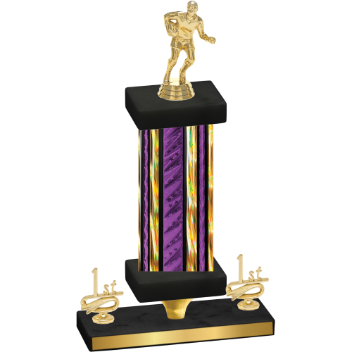 Premium Single Purple Glacier First Place Rugby Trophy