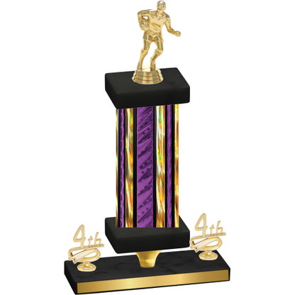 Premium Single Purple Glacier Fourth Place Rugby Trophy