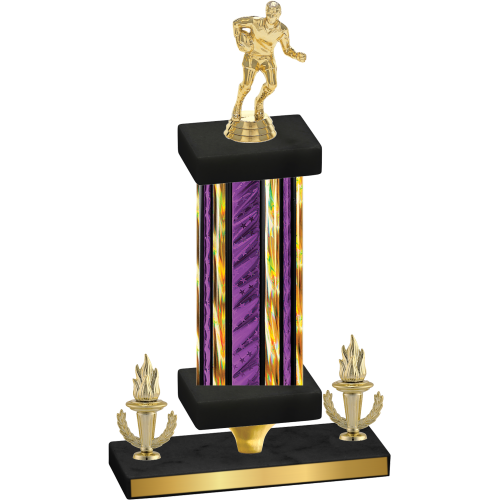 Premium Single Purple Glacier Victory Rugby Trophy