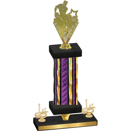 Premium Single Purple Glacier First Place Rugby Trophy