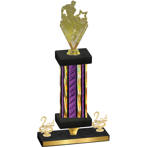 Premium Single Purple Glacier Second Place Rugby Trophy