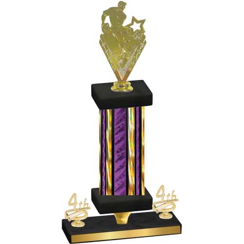 Premium Single Purple Glacier Fourth Place Rugby Trophy