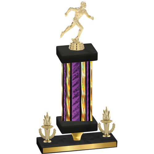 Premium Single Purple Glacier Victory Running Trophy