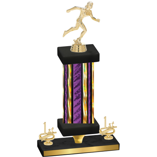 Premium Single Purple Glacier First Place Running Trophy