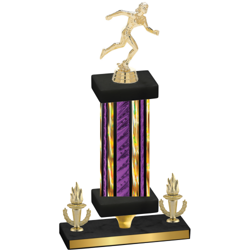 Premium Single Purple Glacier Victory Running Trophy