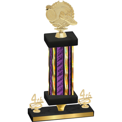 Premium Single Purple Glacier Fourth Place Running Trophy