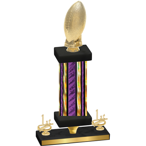 Premium Single Purple Glacier First Place Football Trophy