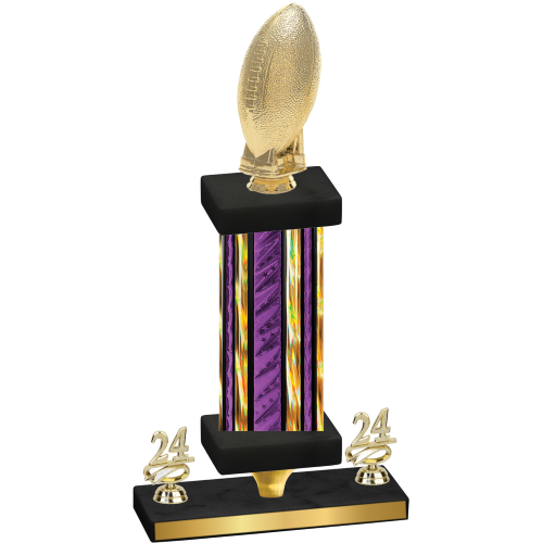 Premium Single Purple Glacier Year Football Trophy