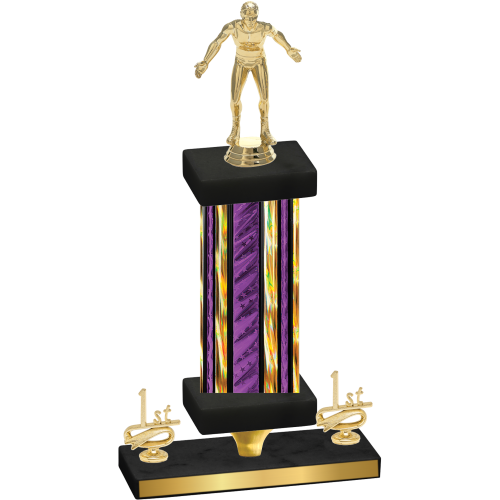 Premium Single Purple Glacier First Place Wrestling Trophy