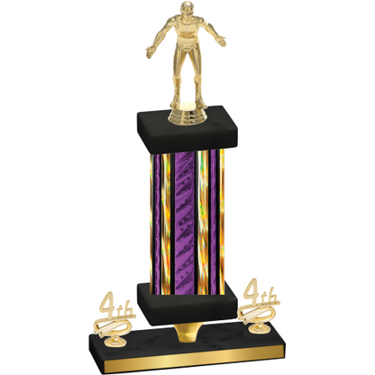 Premium Single Purple Glacier Fourth Place Wrestling Trophy