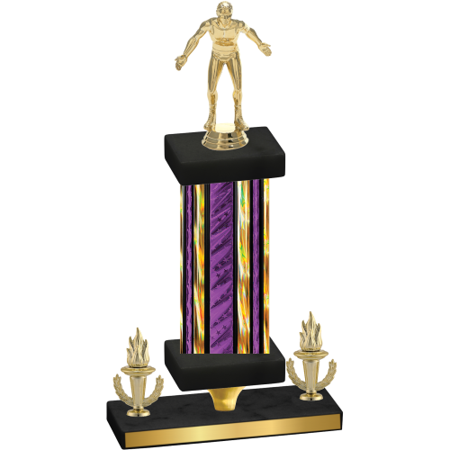 Premium Single Purple Glacier Victory Wrestling Trophy