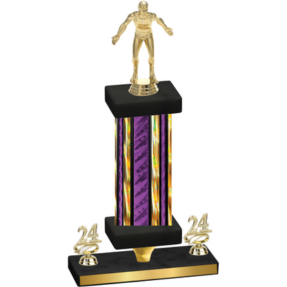 Premium Single Purple Glacier Year Wrestling Trophy