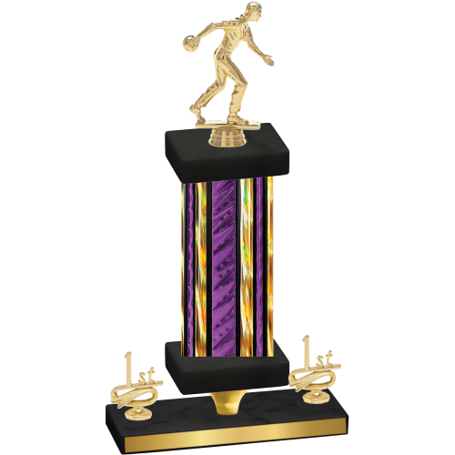 Premium Single Purple Glacier First Place Bowling Trophy