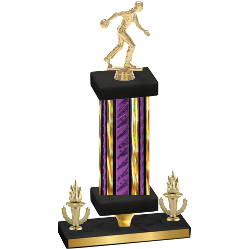 Premium Single Purple Glacier Victory Bowling Trophy