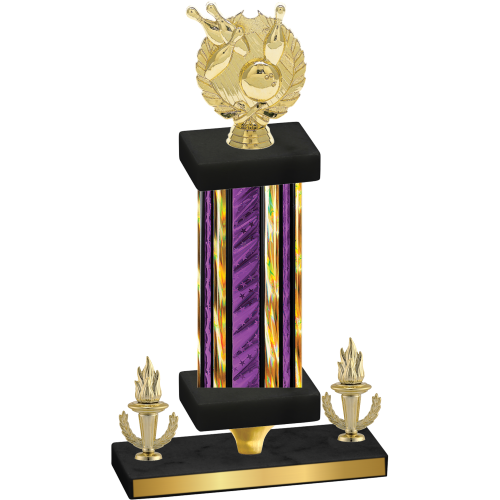 Premium Single Purple Glacier Victory Bowling Trophy