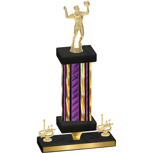 Premium Single Purple Glacier First Place Volleyball Trophy