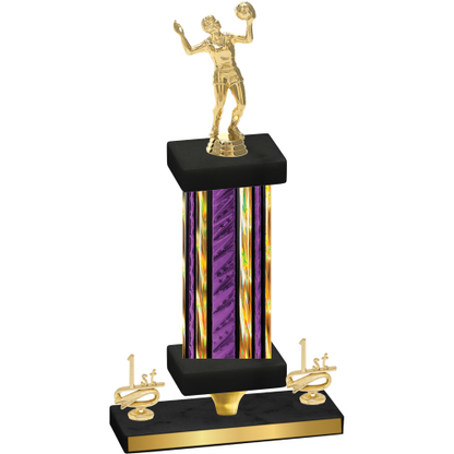 Premium Single Purple Glacier First Place Volleyball Trophy