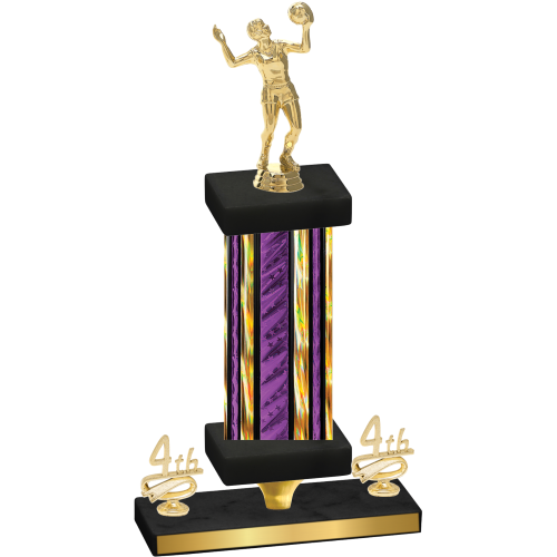 Premium Single Purple Glacier Fourth Place Volleyball Trophy