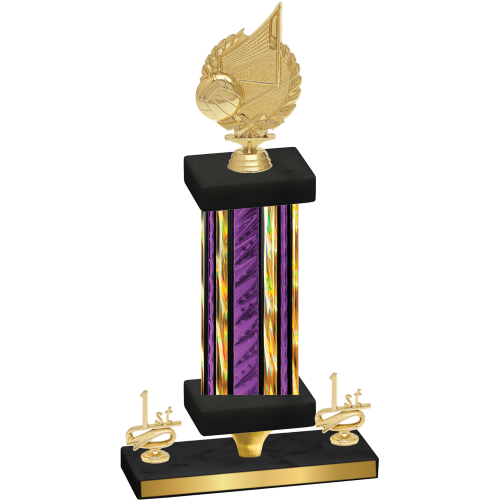 Premium Single Purple Glacier First Place Volleyball Trophy