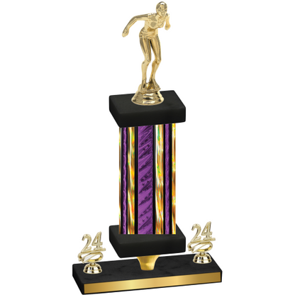 Premium Single Purple Glacier Year Tennis Trophy