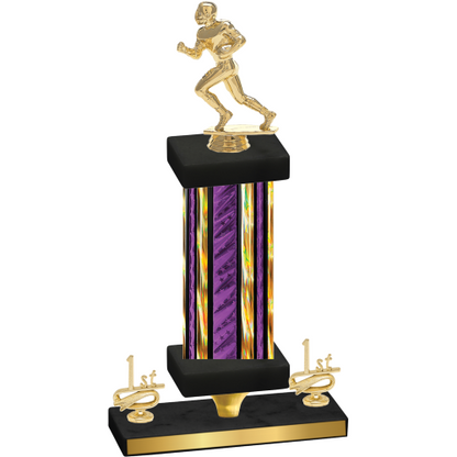 Premium Single Purple Glacier First Place Football Trophy