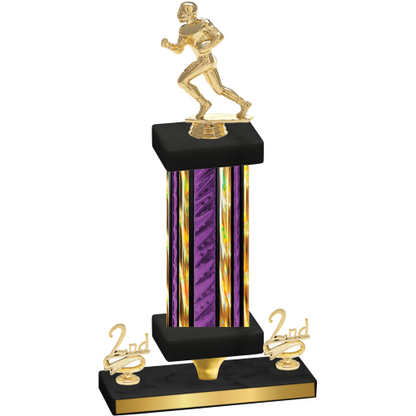 Premium Single Purple Glacier Second Place Football Trophy