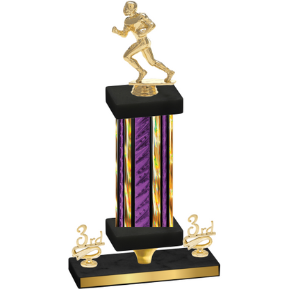 Premium Single Purple Glacier Third Place Football Trophy