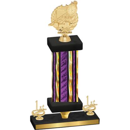 Premium Single Purple Glacier First Place Swimming Trophy