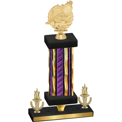 Premium Single Purple Glacier Victory Swimming Trophy