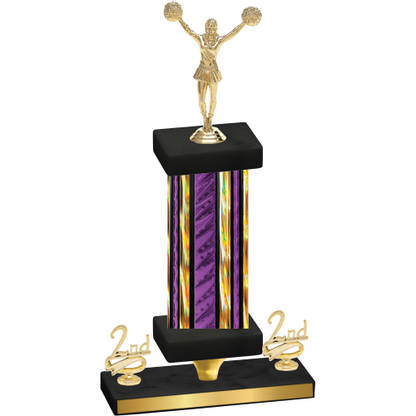 Premium Single Purple Glacier Second Place Cheerleading Trophy