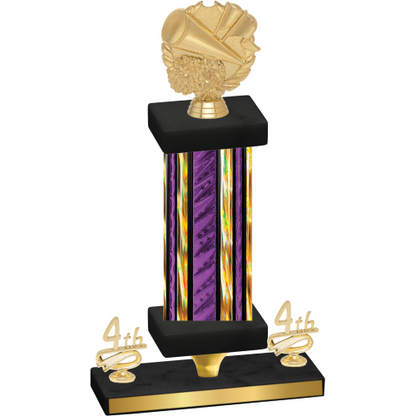 Premium Single Purple Glacier Fourth Place Cheerleading Trophy