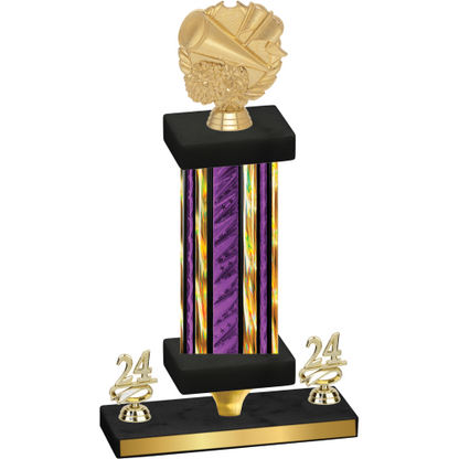 Premium Single Purple Glacier Year Cheerleading Trophy