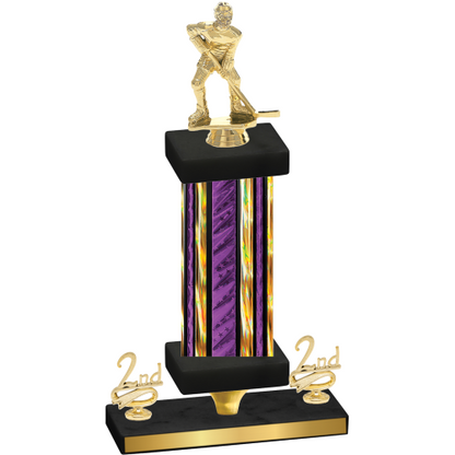 Premium Single Purple Glacier Second Place Hockey Trophy