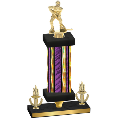 Premium Single Purple Glacier Victory Hockey Trophy