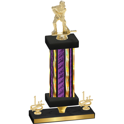 Premium Single Purple Glacier First Place Hockey Trophy