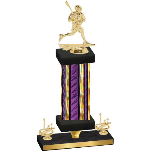 Premium Single Purple Glacier First Place Lacrosse Trophy