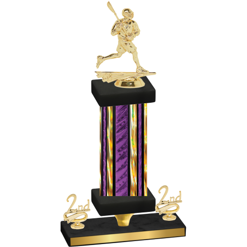 Premium Single Purple Glacier Second Place Lacrosse Trophy