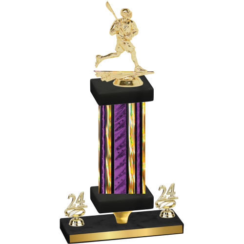 Premium Single Purple Glacier Year Lacrosse Trophy