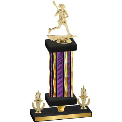 Premium Single Purple Glacier Victory Lacrosse Trophy